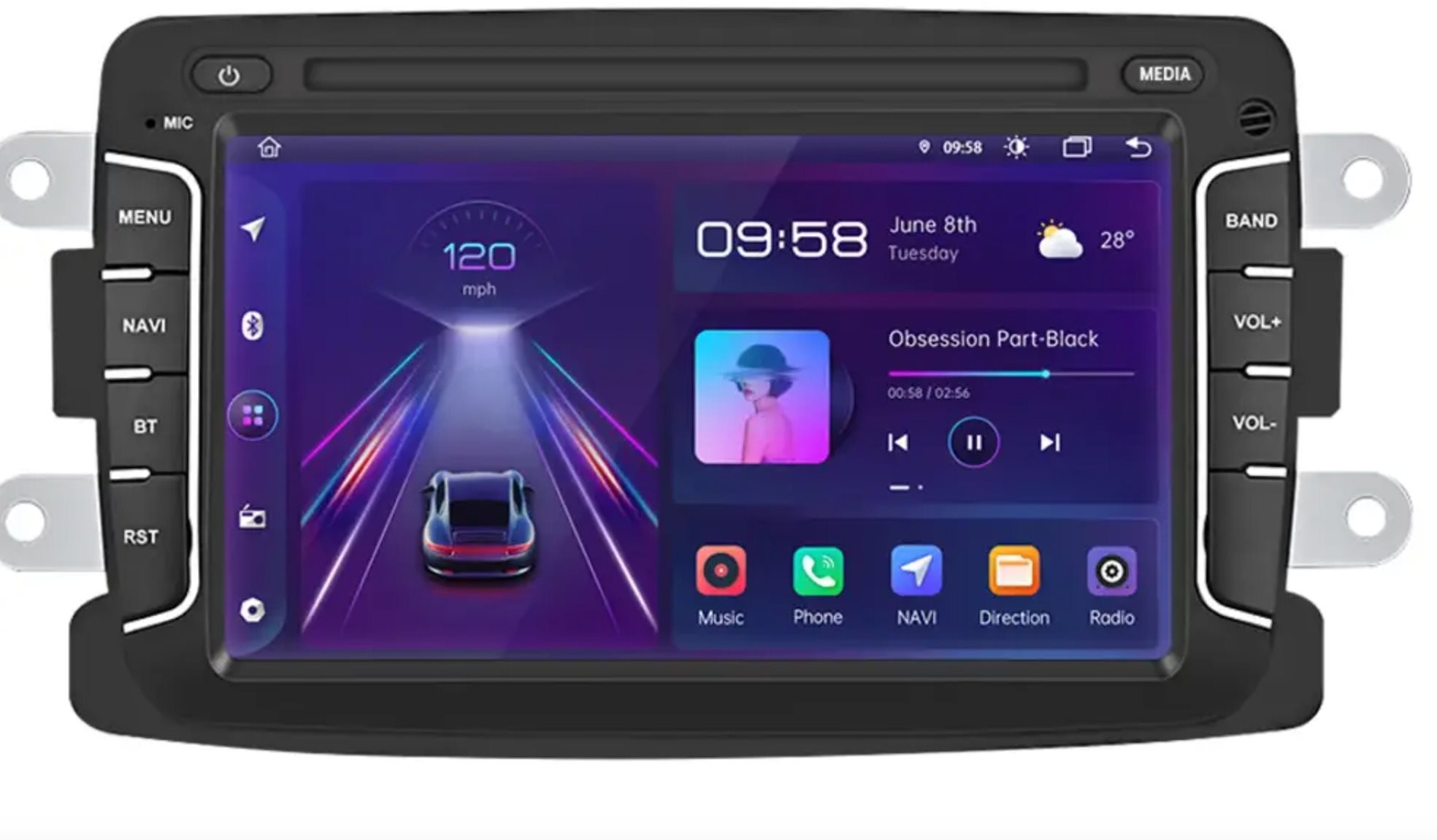 Junsun 2din Autorádio pro Dacia Sandero, Duster, Logan, Dokker Android s GPS navigací, WIFI, USB