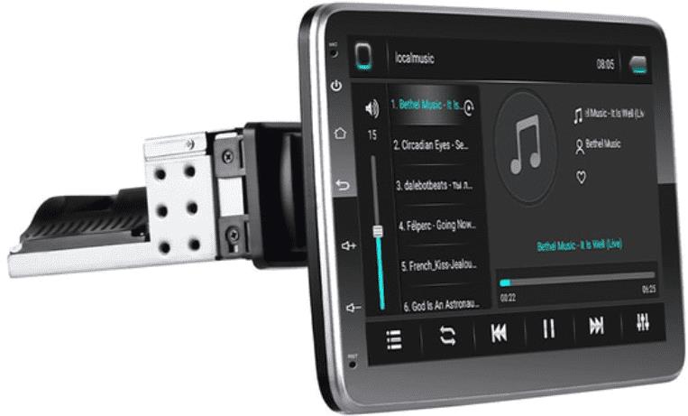 PODOFO 1din Otočné Autorádio Android 14 , WIFI GPS USB, Android rádio s GPS navigací, Bluetooth
