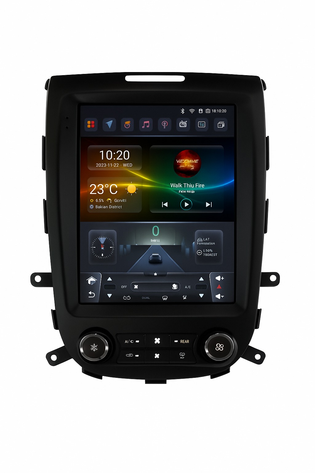 Ossuret Autorádio Hyundai Santa Fe 2 2006–2012,  Android 13, CarPlay, WiFi, 2DIN, černé