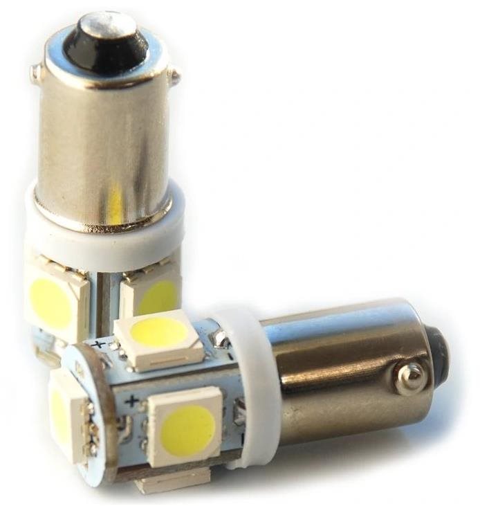 Rabel BA9S T4W T5W 5 smd 5050 bílá