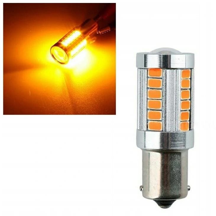 Rabel BAU15S 33 smd 5630 PY21W ORANŽOVÁ s čočkou