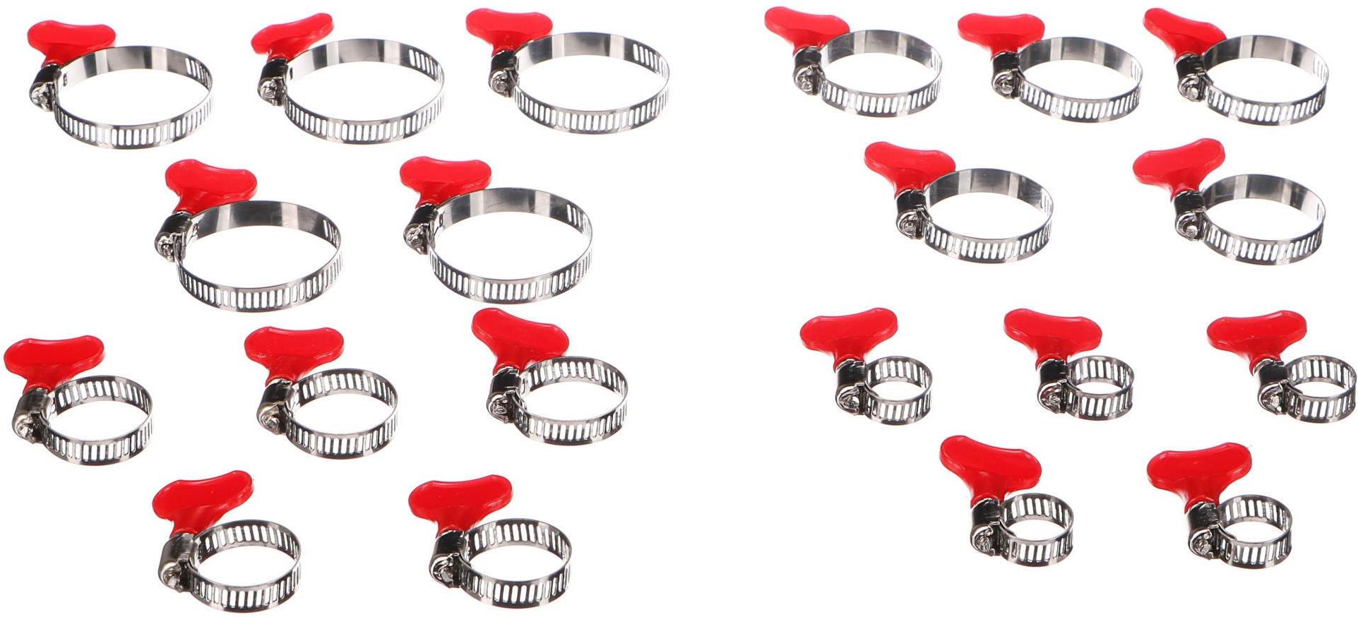 SIXTOL Mechanic Connect Set 20 Hadicová spona s motýlkem, 10-44 mm, 20 ks