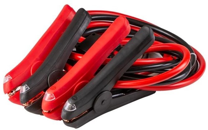 4CARS Premium Startovací kabel - DIN 72553 izolované kleště, tloušťka 16 mm2, 3 m, 400A, LED světlo