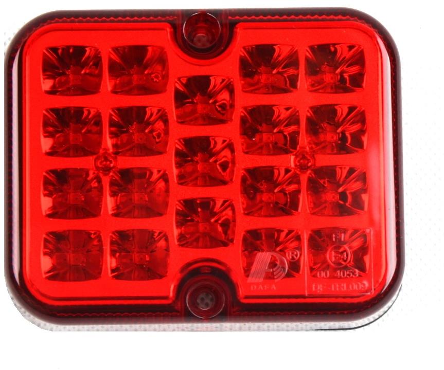 TT technology Mlhové světlo LED, čtvercové, červené, 12V