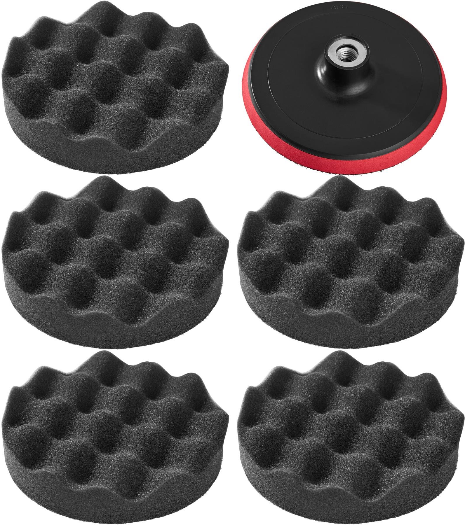 5 leštících houbiček 150 mm vaflové včetně leštícího padu 150 mm