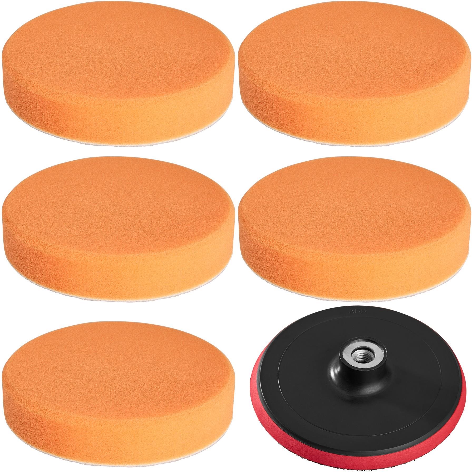 5 leštících houbiček 150 mm střední včetně leštícího padu 150 mm