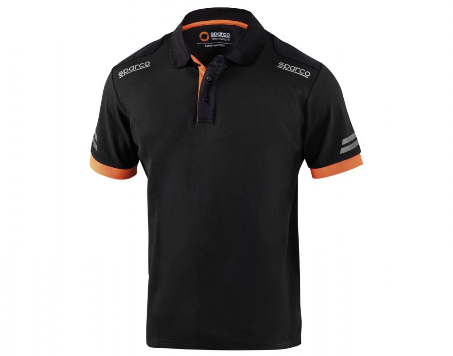 Sparco technické polo triko Toledo, barva černo-oranžová, velikost S