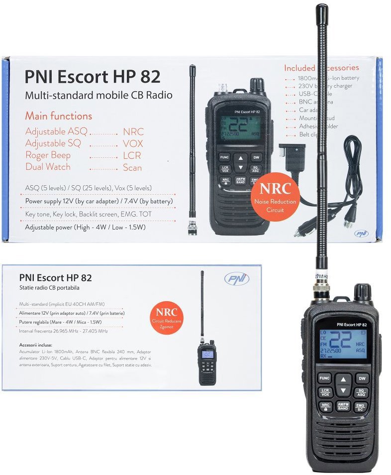 PNI Escort HP 82 přenosná CB radiostanice, 4 W, 12 V