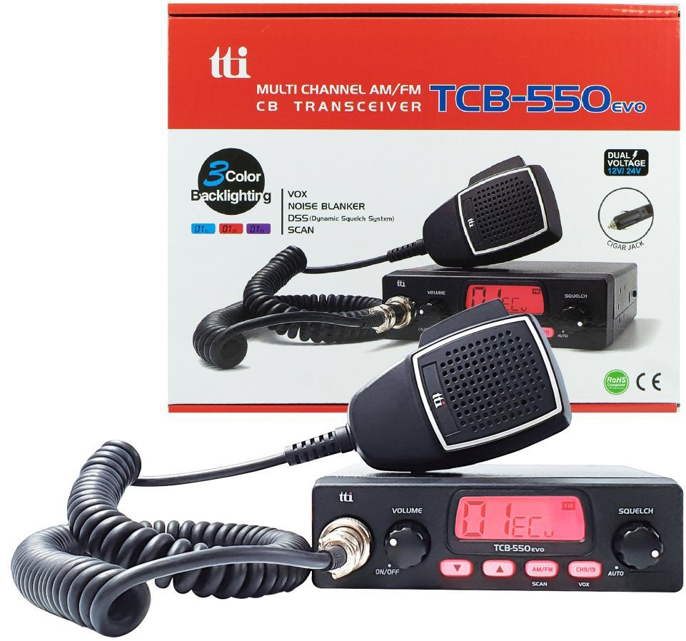 TTi TCB-550 EVO CB radiostanice, DSS, VOX, Scan, 12 / 24 V