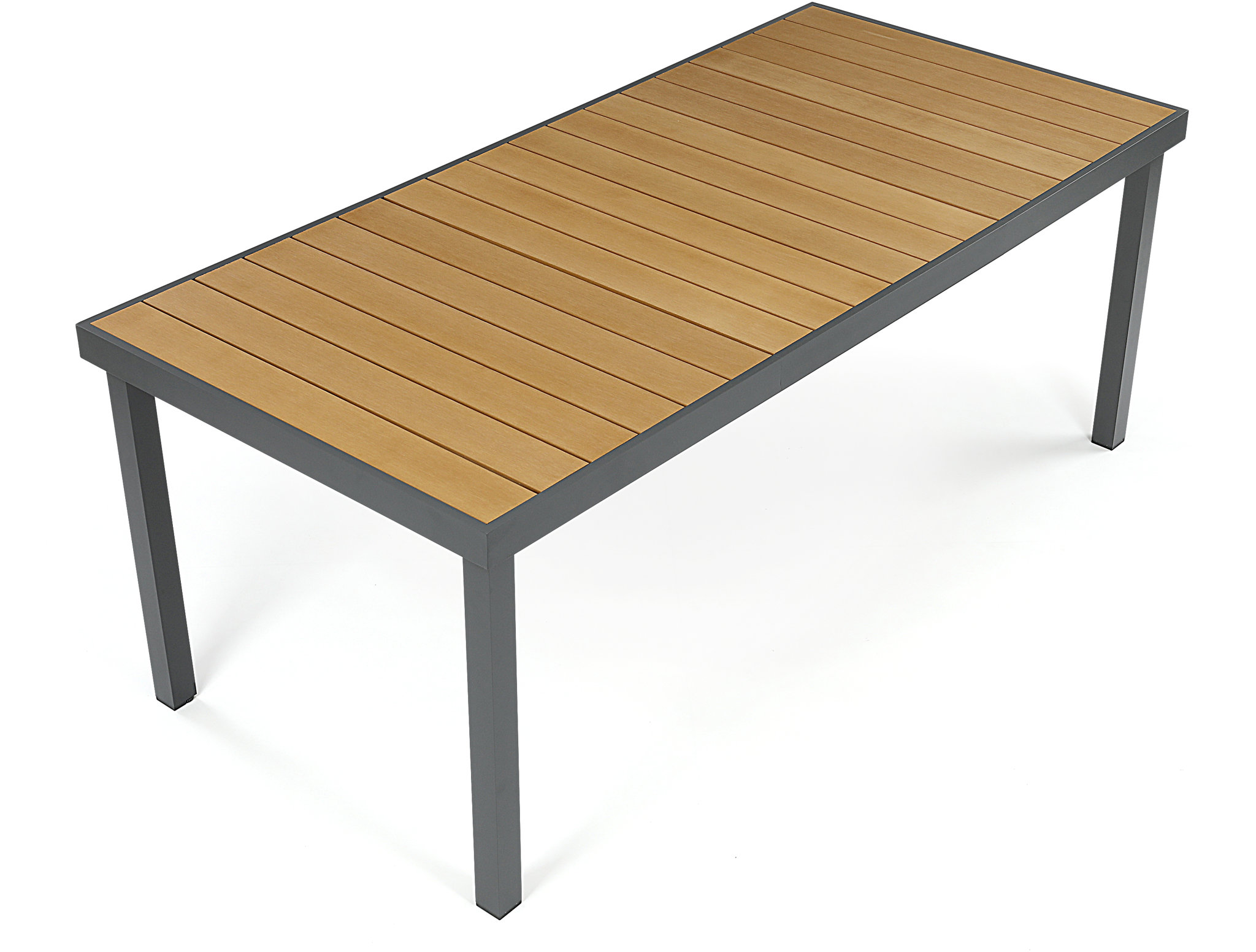 HOMEPRO Zahradní stůl 190 × 90 Waro, šedý hliník, polywood v přirodní barvě