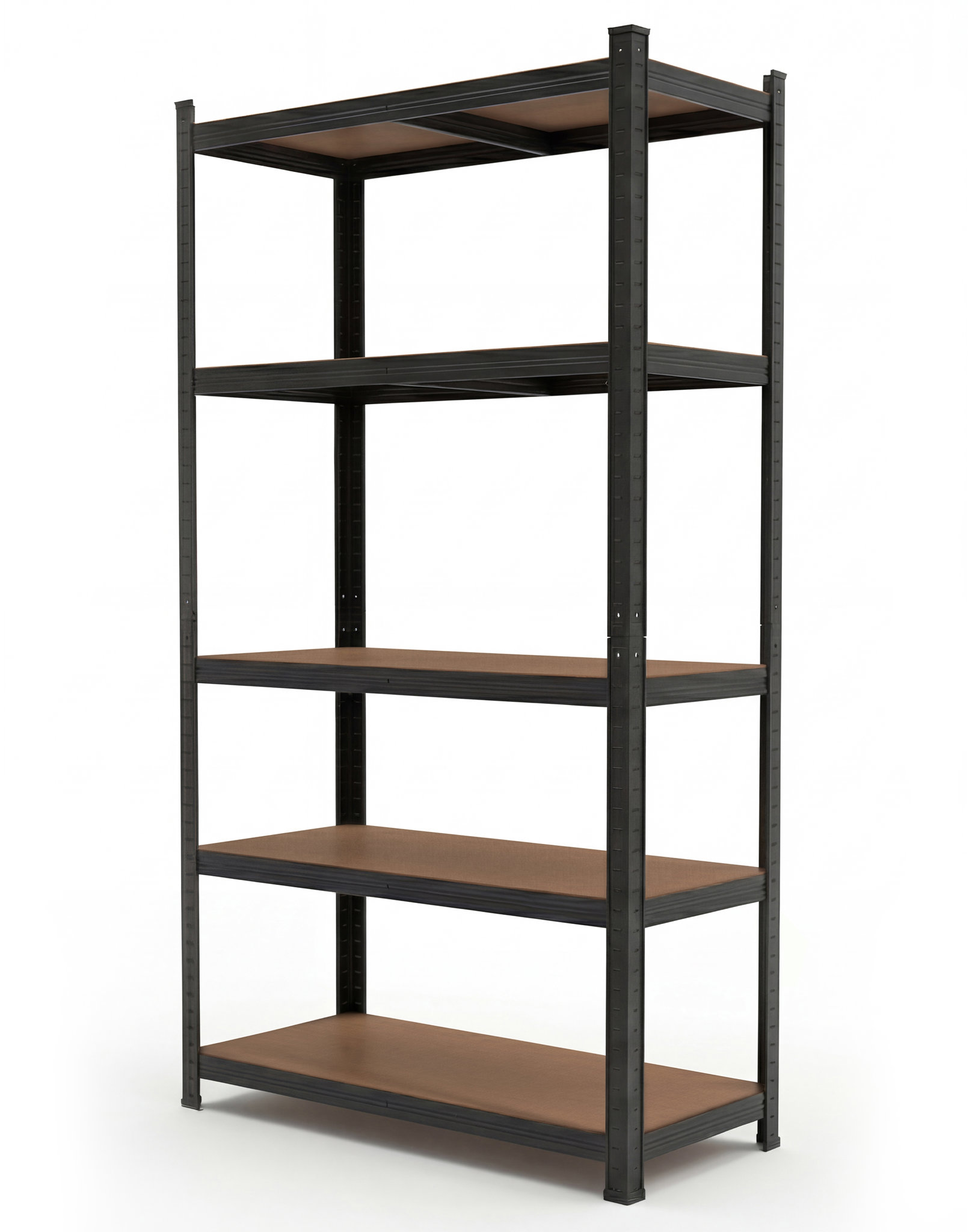 Regál Storix 180 × 90 × 40 cm, 5 polic, černá lakovaná ocel