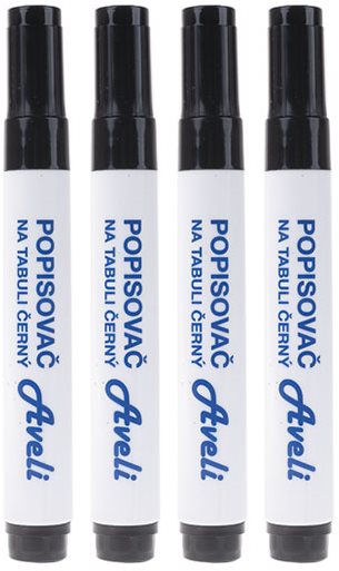 AVELI sada popisovačů černá barva 4ks