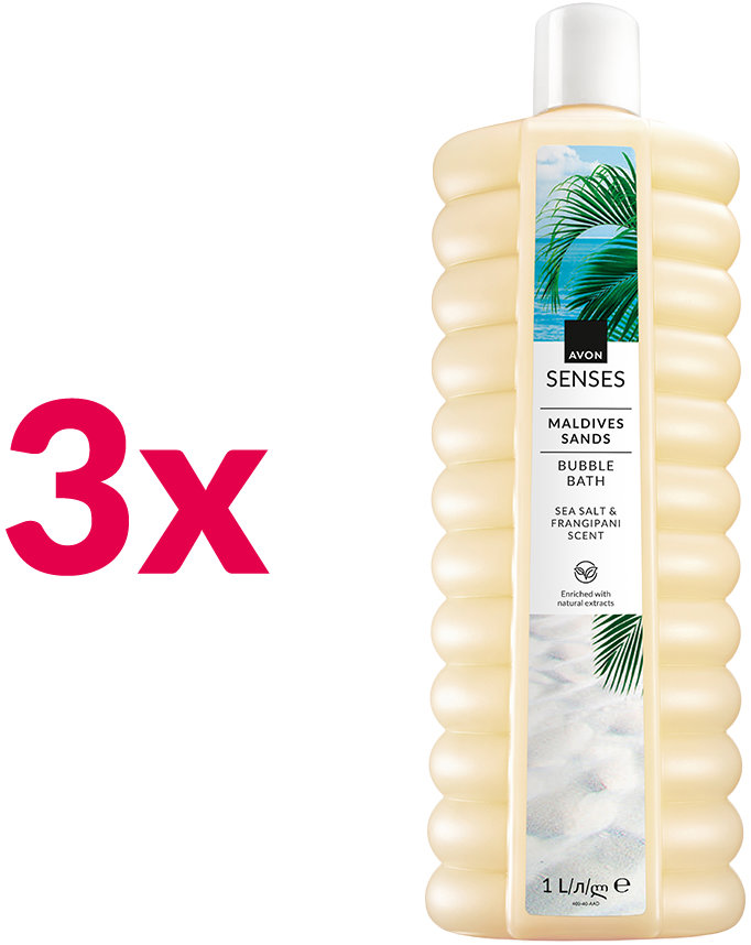 Avon Pěna do koupele s vůní mořské soli a plumérie 1000 ml - 3 ks