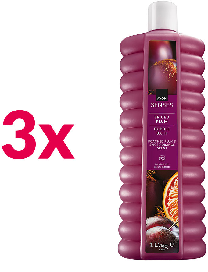 Avon Pěna do koupele s vůní švestky, koření a pomeranče 1000 ml - 3 ks