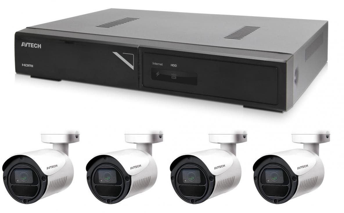 AVTECH kamerový set s NVR a 4 IP Bullet kamerami