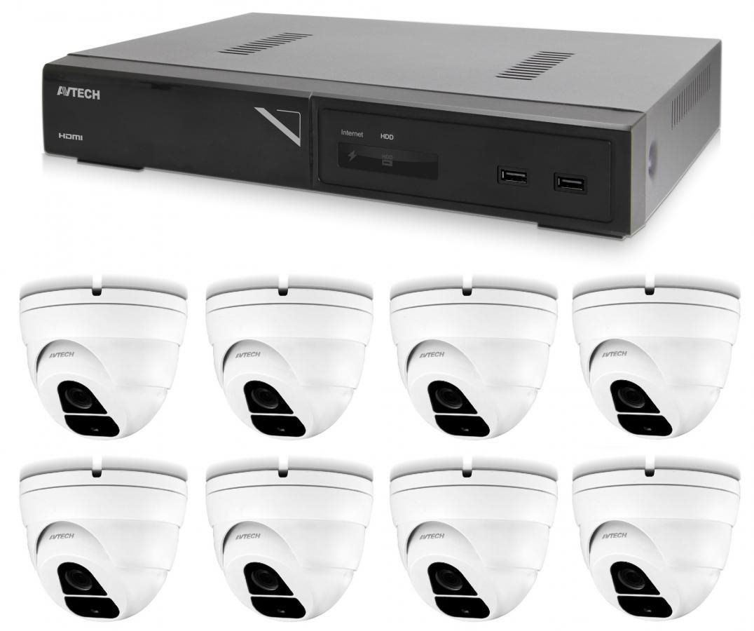 AVTECH kamerový set s NVR a IP Dome kamerami