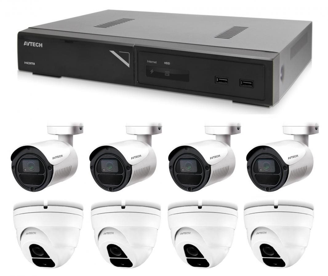 AVTECH kamerový set s NVR a 4 IP kamerami pro zabezpečení