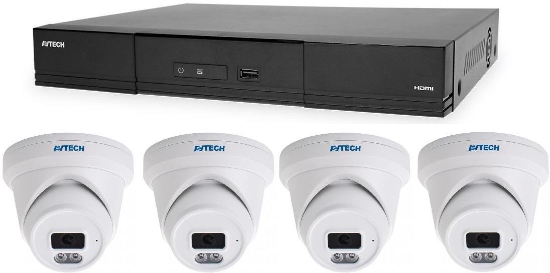 AVTECH Kamerový set - 1× NVR AVH2109AX, 4× 5MPX IP Dome kamera DGM5206SVAT, 4× kabel UTP