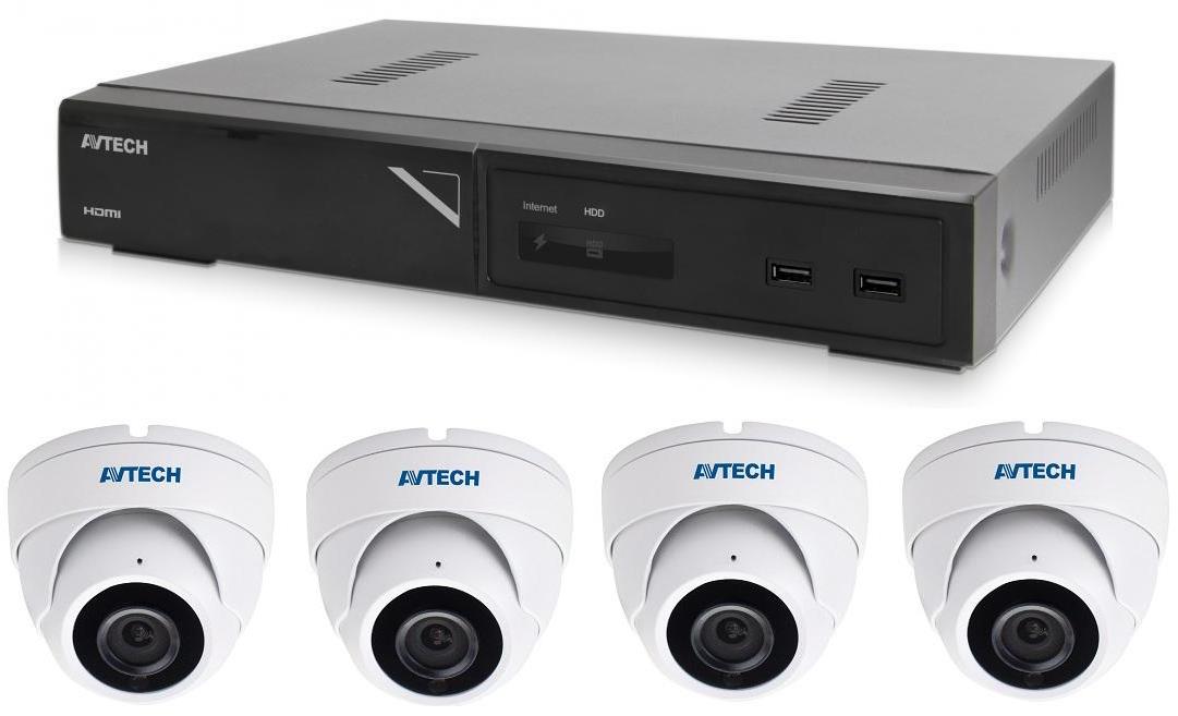 AVTECH NVR AVH1109 s 4x 8MPX IP dome kamerami
