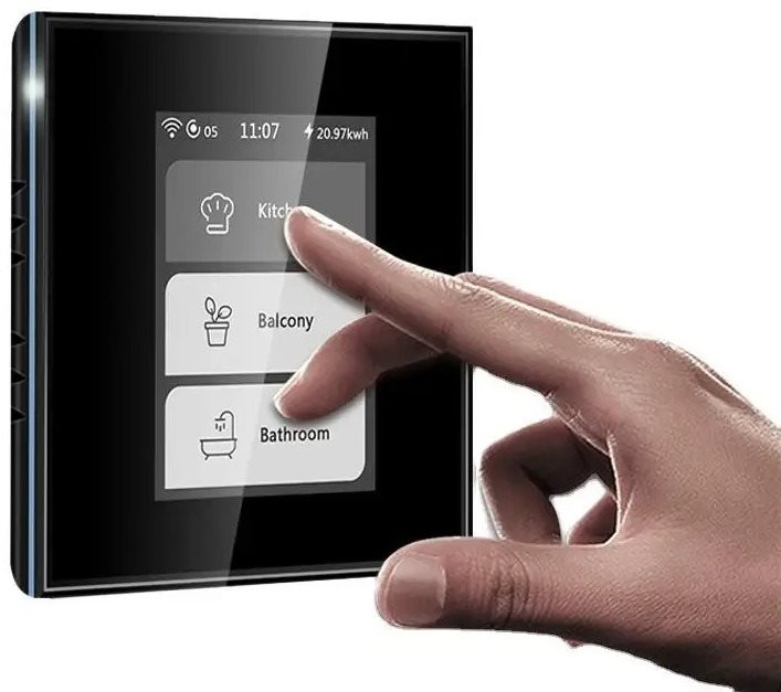 iQtech Millennium L8HSTYB, Wi-Fi multifunkční vypínač Smartlife, černý