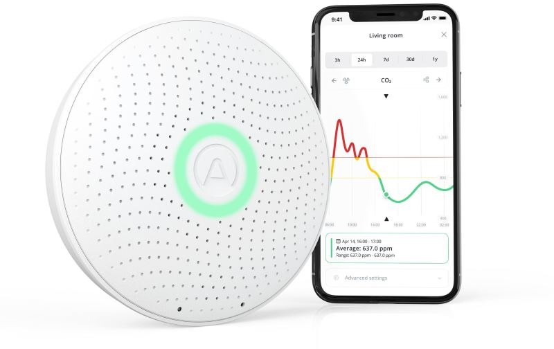 Airthings Wave plus - senzor kvality ovzduší, radonu, vlhkosti, teploty, VOC, CO2 a tlaku