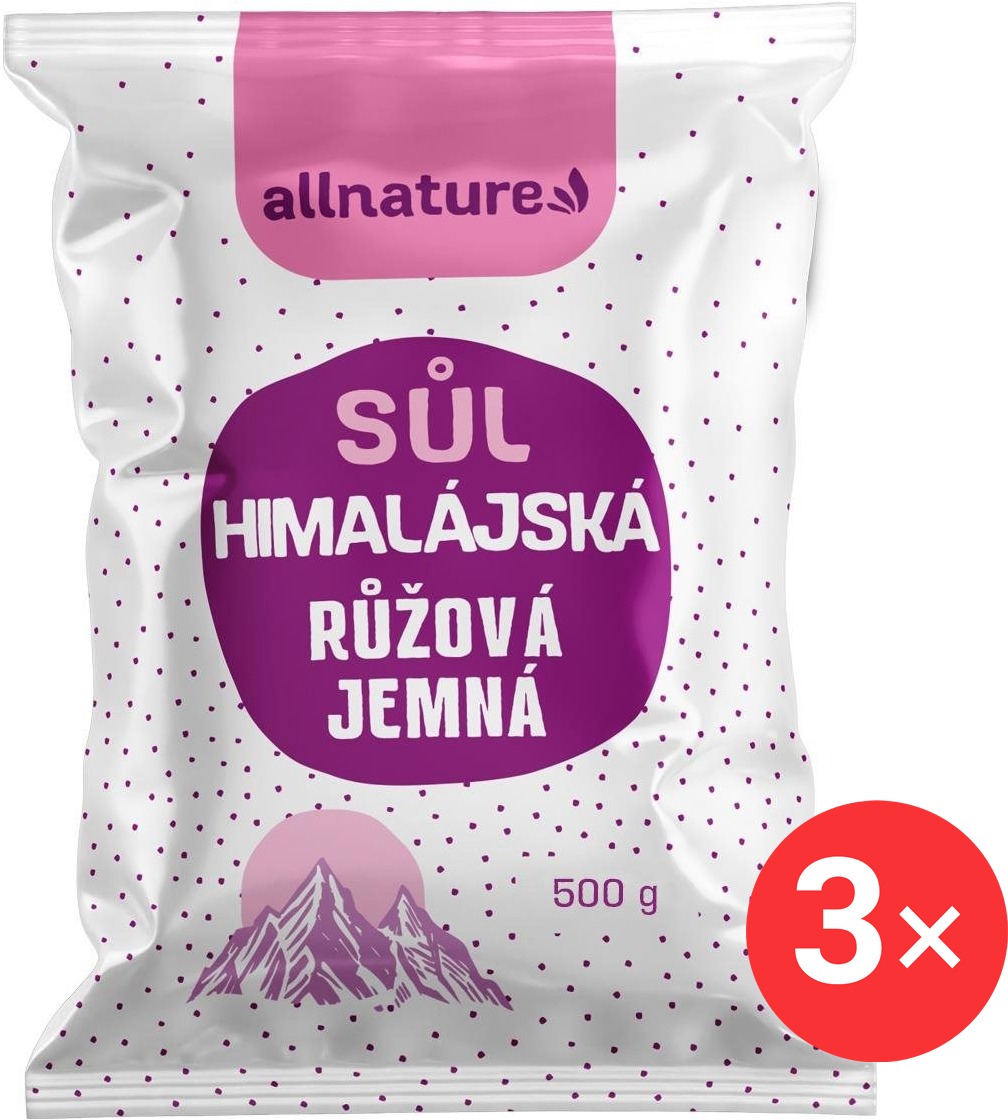 Allnature Himalájská sůl růžová 3 x 500 g