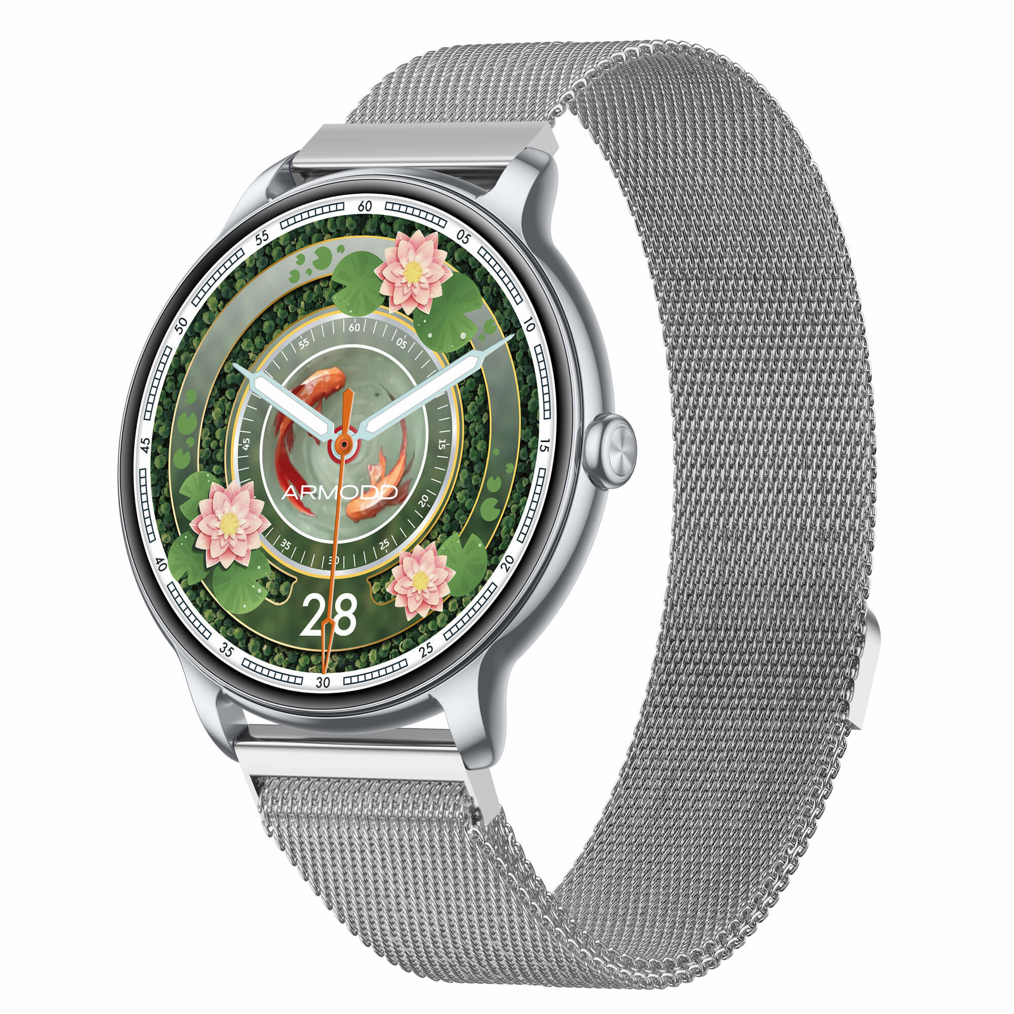 ARMODD Slim stříbrná s kovovým řemínkem