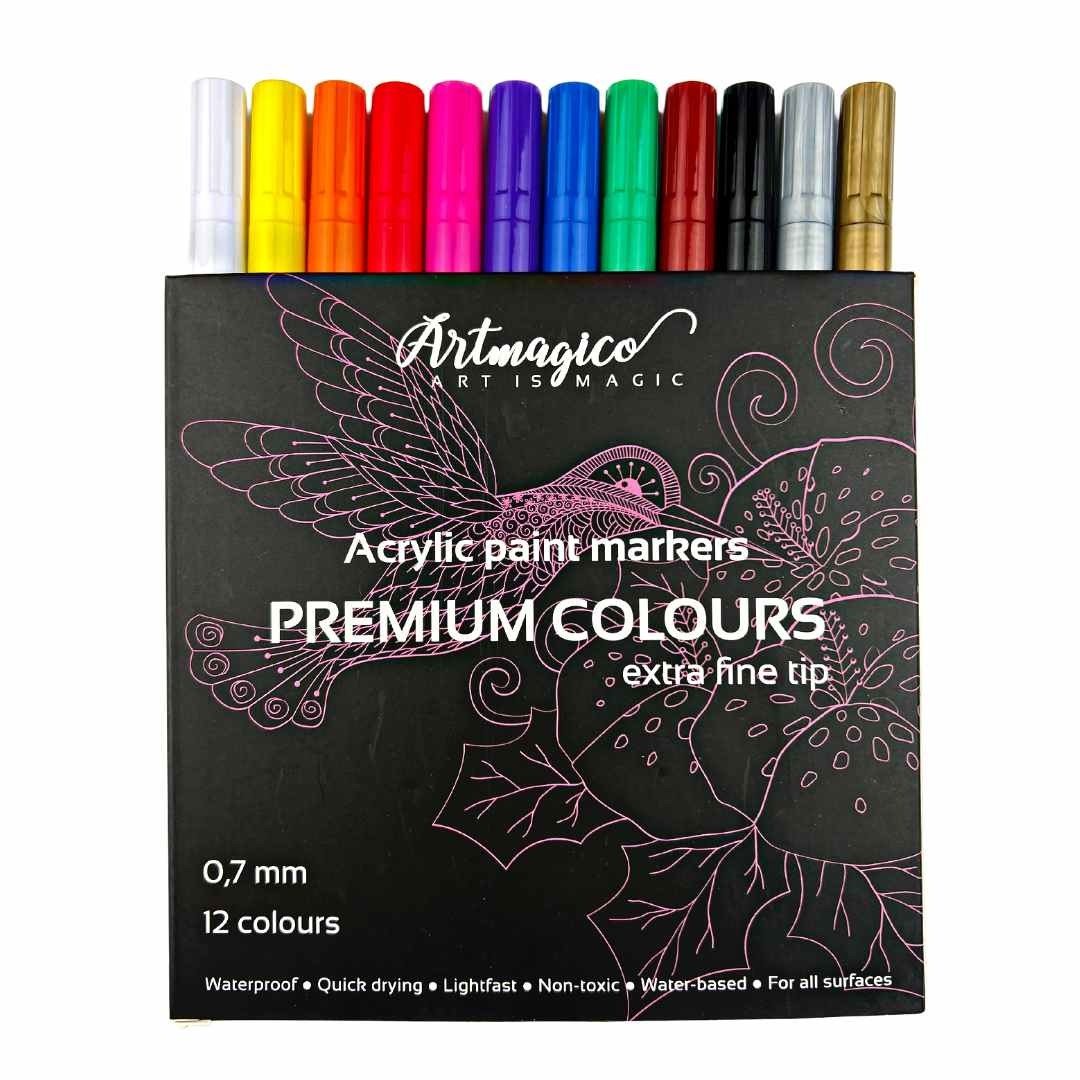 Artmagico Akrylový popisovač s extra jemným hrotem (0,7 mm) 24 ks