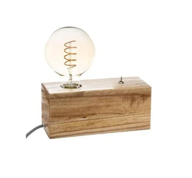 Dřevěná retro stolní lampa Atmosphera