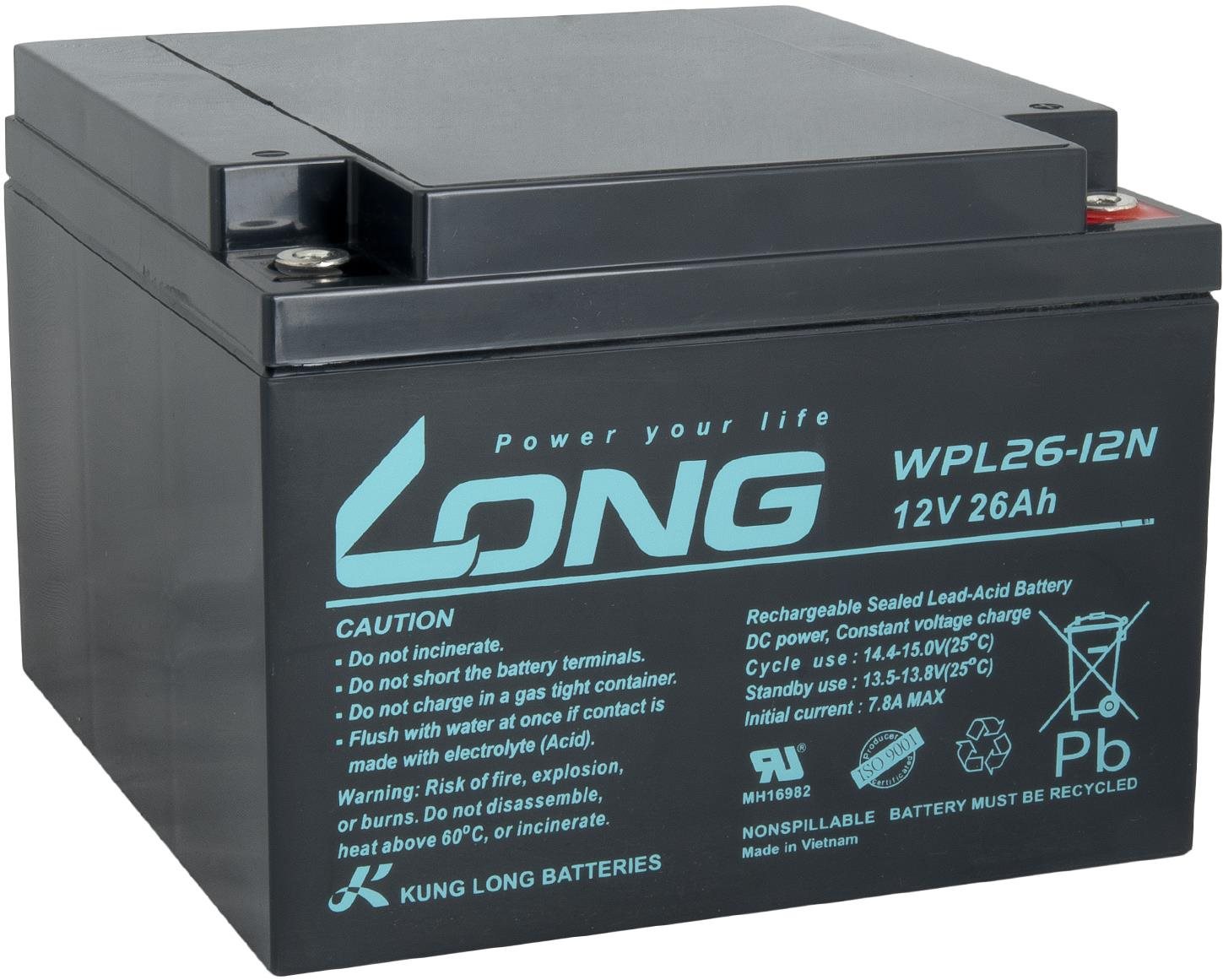 Long baterie 12V 26Ah M5 LongLife 12 let (WPL26-12N)
