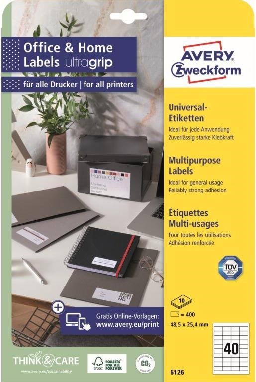 Samolepící etikety Avery Zweckform 6126 - kvalitní a odolné etikety