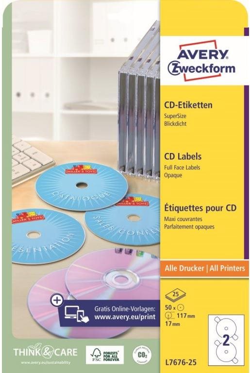 Samolepící etikety na CD od Avery Zweckform