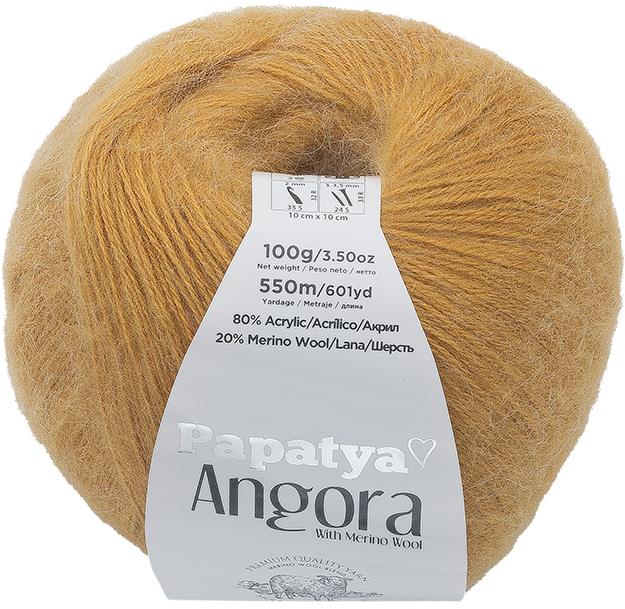 Bellatex Angora Merino Papatya 100g, 8740 hořčicová