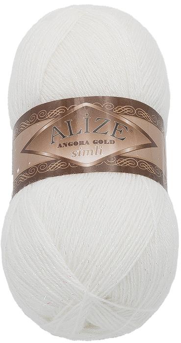 Bellatex Angora Gold Simli 100g, 55 bílá