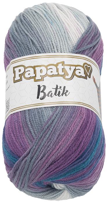 Bellatex Papatya Batik 100g, 554-31 šedá, bílá, fialová