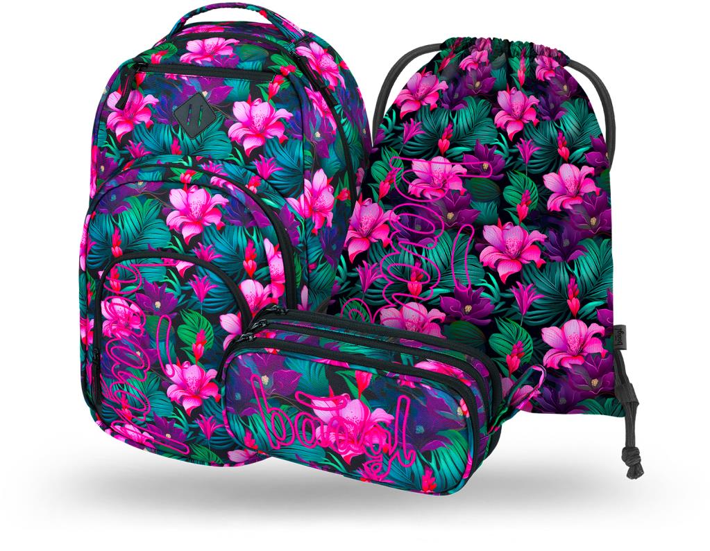 BAAGL 3 Set Coolmate Paradise: batoh, penál a sáček pro školáky