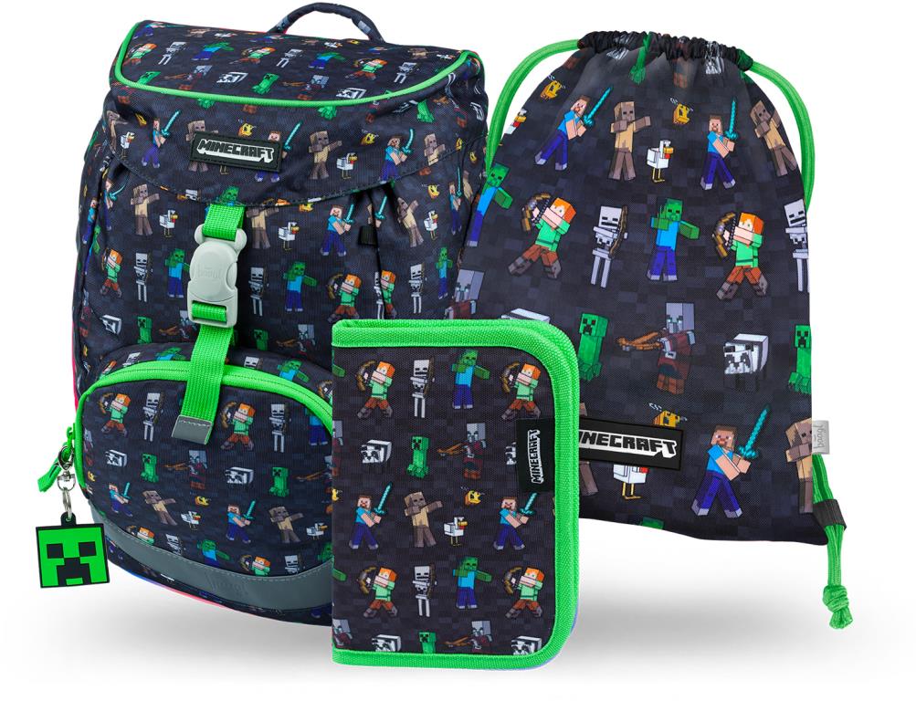 BAAGL 3 SET Airy Minecraft: batoh, penál a sáček pro školáky.