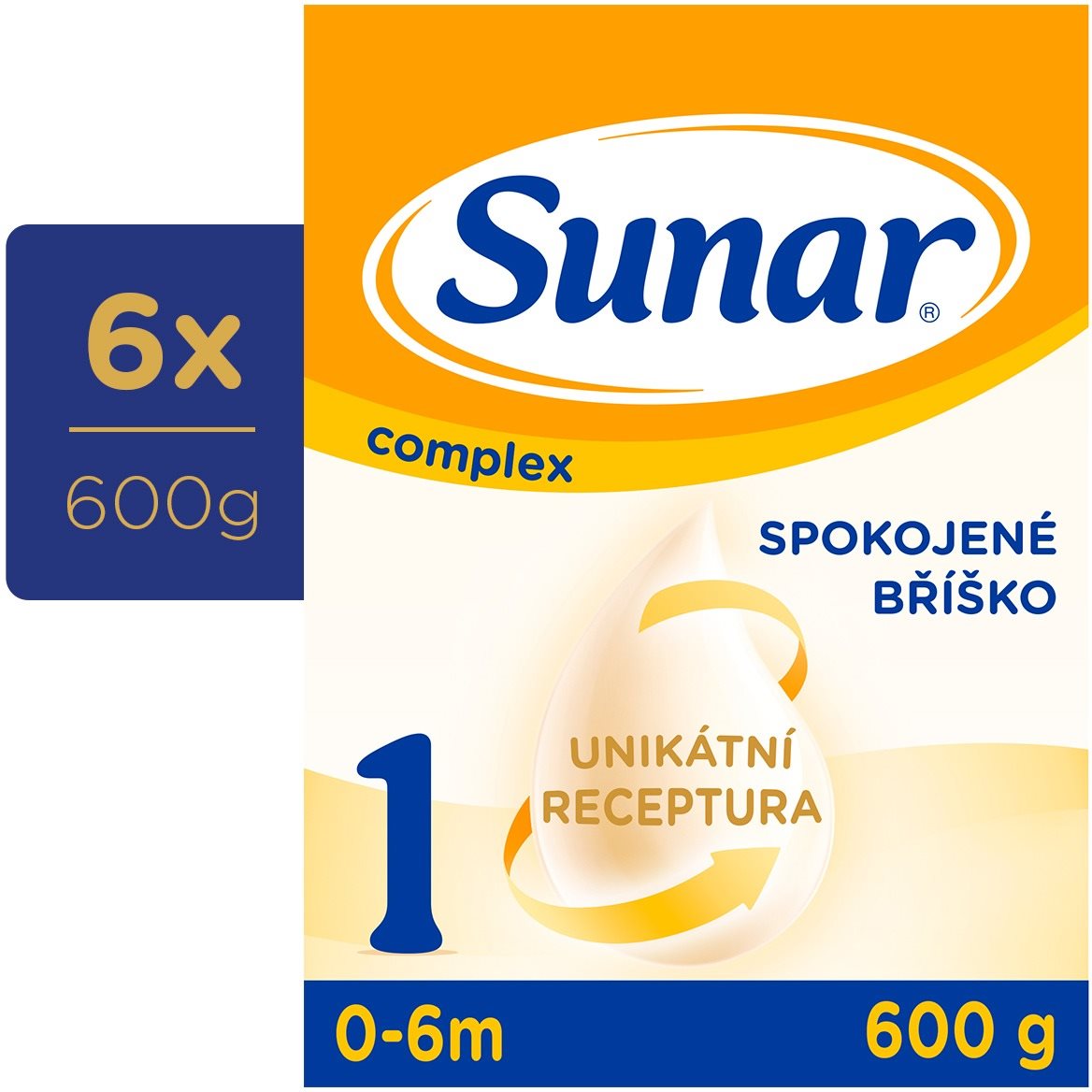 Sunar Complex 1 počáteční kojenecké mléko, 6× 600 g