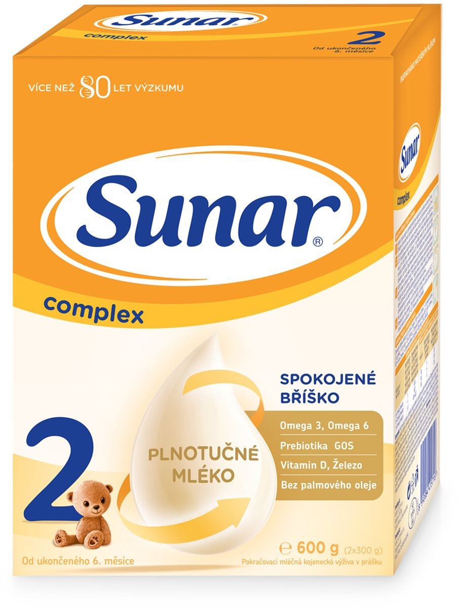 Sunar Complex 2 pokračovací kojenecké mléko, 6× 600 g