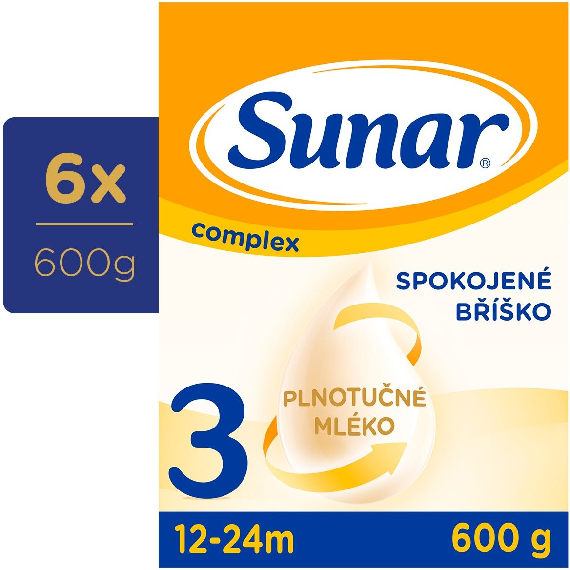 Sunar Complex 3 batolecí mléko, 6× 600 g