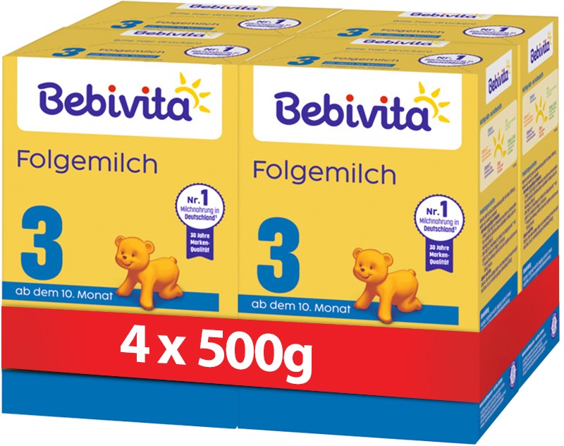 BEBIVITA 3 Pokračovací kojenecká výživa 9m+ 4× 500 g