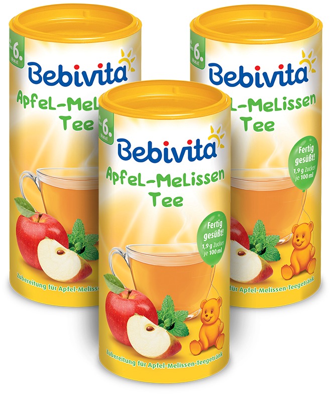 BEBIVITA Jablečno-meduňkový čaj 3× 200 g