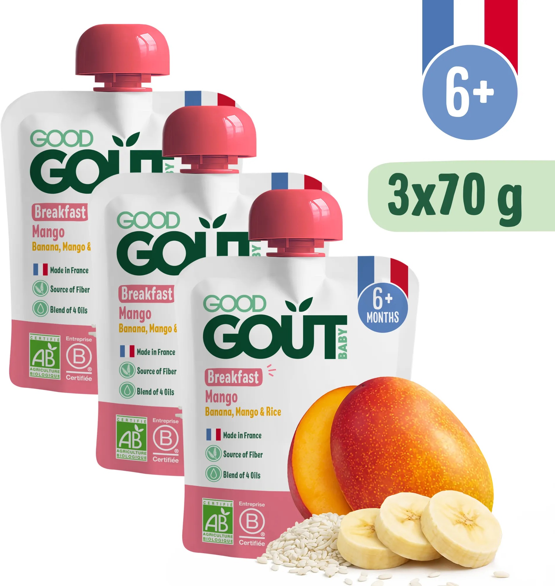 Good Gout BIO Mangová snídaně 3× 70 g