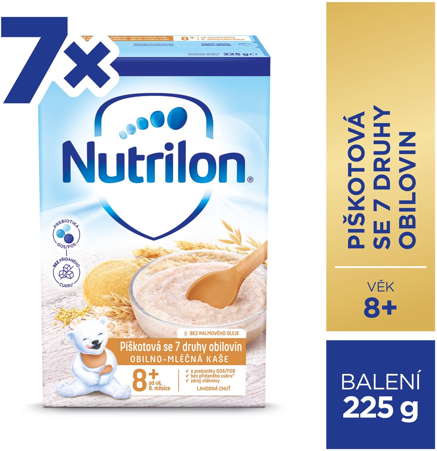 Nutrilon Pronutra Piškotová kaše se 7 druhy obilovin 7× 225 g