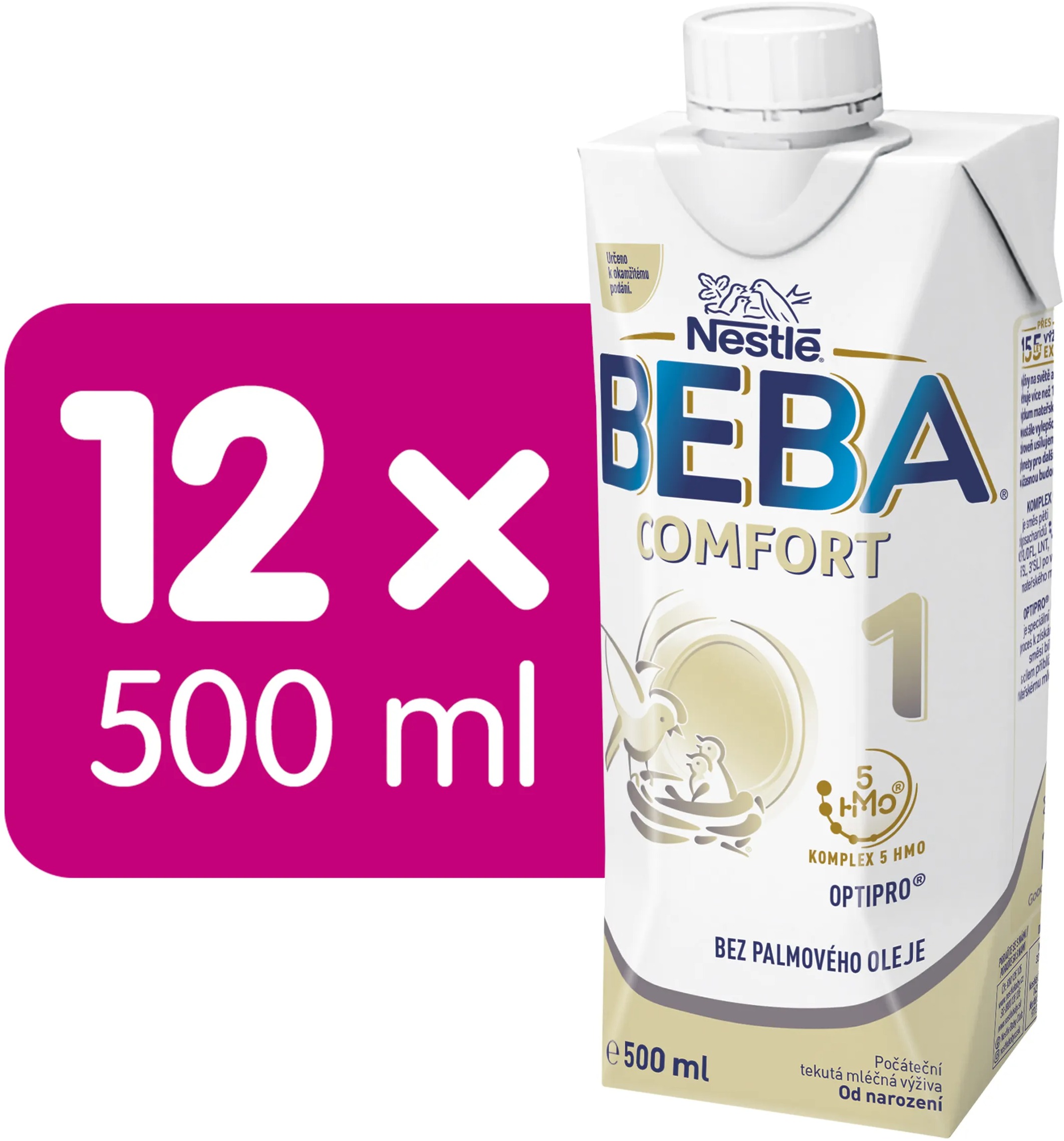BEBA COMFORT 1, 5 HMO, tekuté počáteční mléko, 12× 500 ml