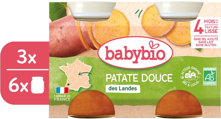 BABYBIO Sladké brambory 3× (2× 130 g)