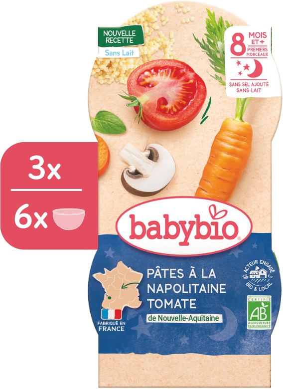 BABYBIO Neapolské těstoviny 3× (2× 200 g)