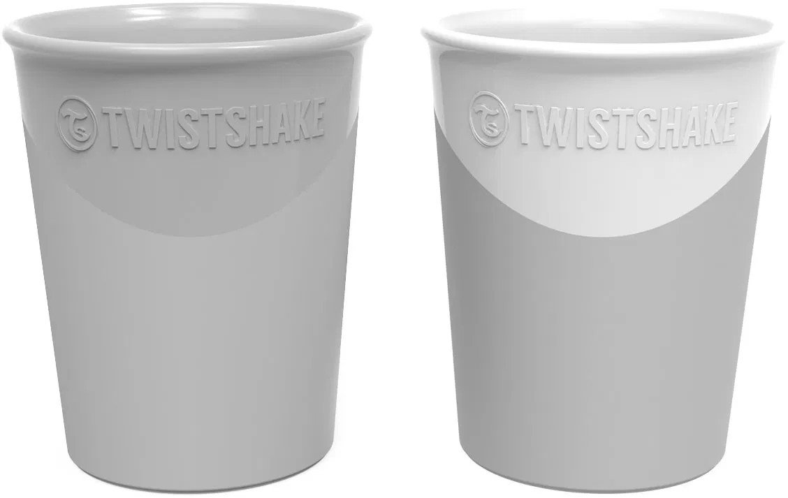 TWISTSHAKE Kelímek 6m+ pastelově šedý a bílý, 2× 170 ml