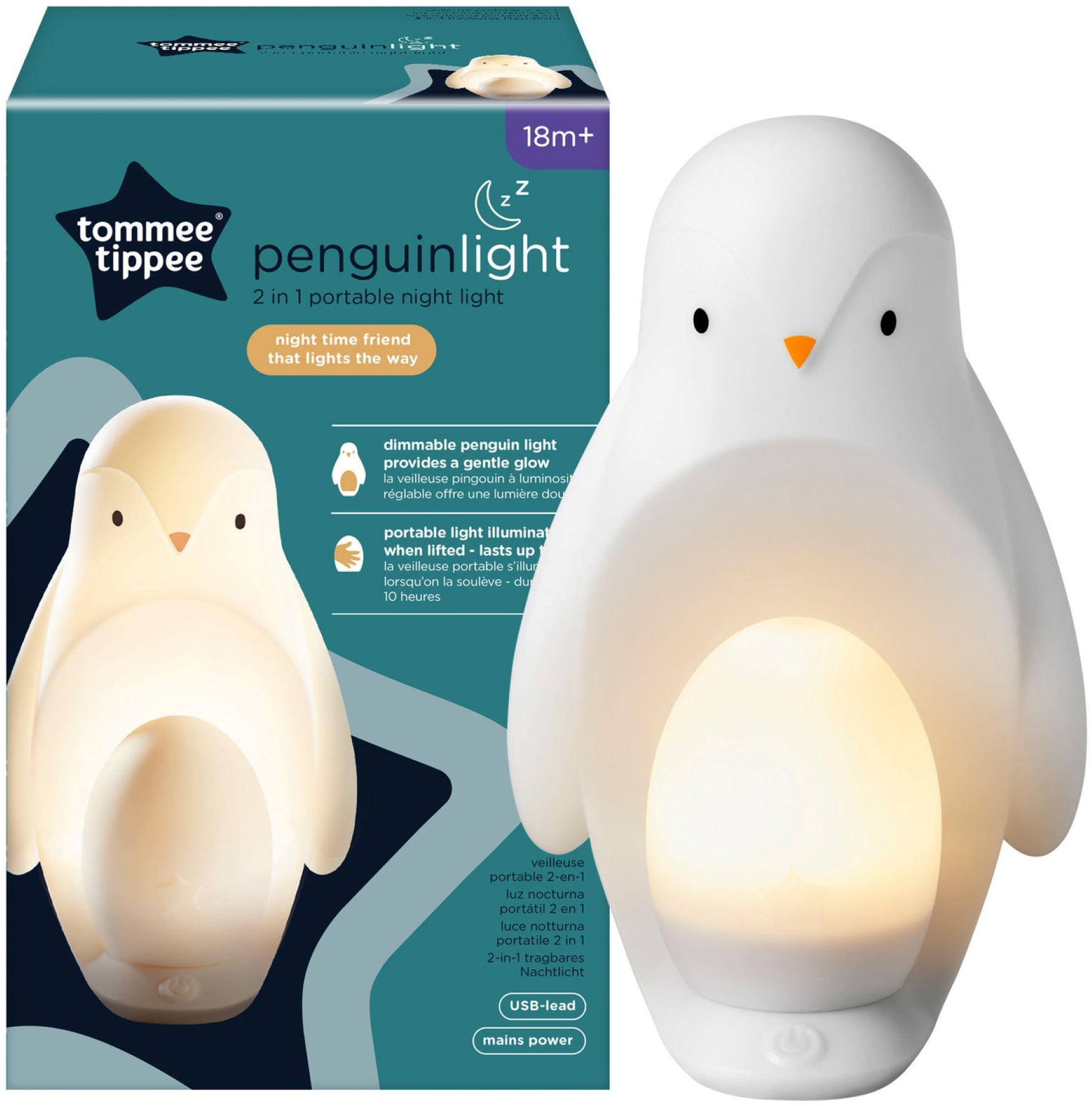 Tommee Tippee přenosné noční světlo 2v1, tučňák