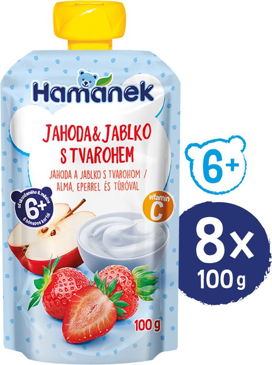 HAMÁNEK Jahoda a tvaroh 8× 100 g